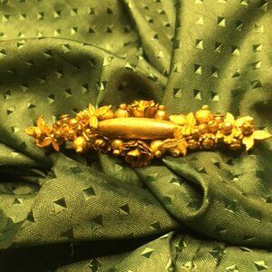 Antique Victorian Gold Floral Embellished Brooch
